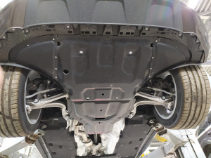 Новинка! Композитная защита картера двигателя + КПП на AUDI Q8 V-ВСЕ (09.2020-) ИЗ 2-Х ЧАСТЕЙ (КОМПОЗИТ 8 ММ)